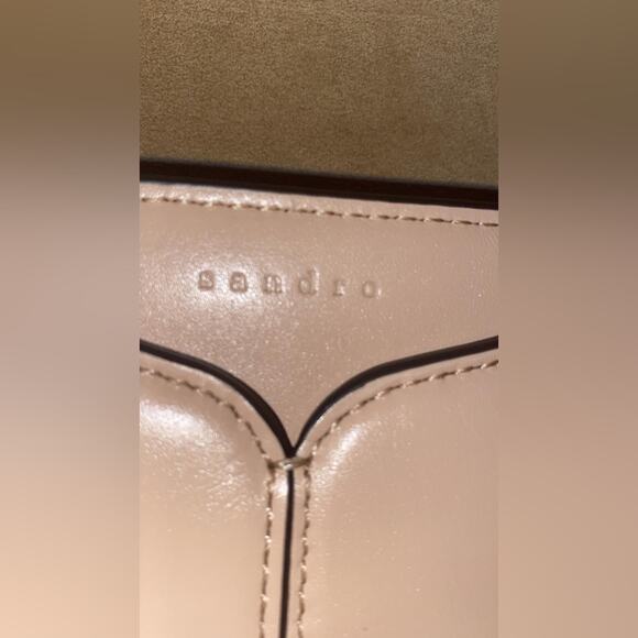 Sandro Lou Crossbody Bag in Blush Leather Pink - Picture 7 of 8